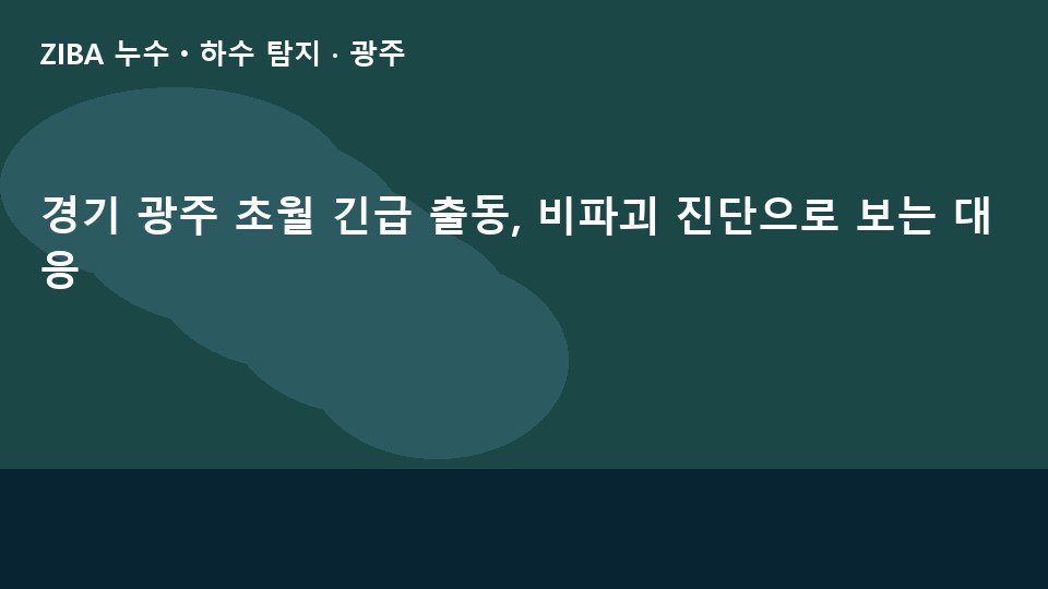 경기 광주 초월 긴급 출동, 비파괴 진단으로 보는 대응