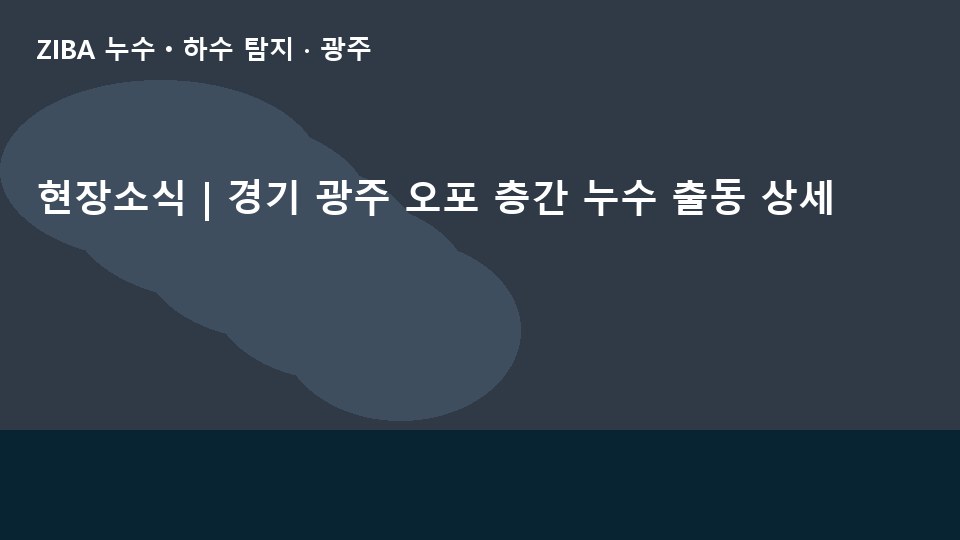 현장소식 | 경기 광주 오포 층간 누수 출동 상세